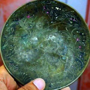 Vintage Chinese Solid brass Bowl plate