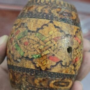 Vintage Pyrography Decorative Wooden Cask