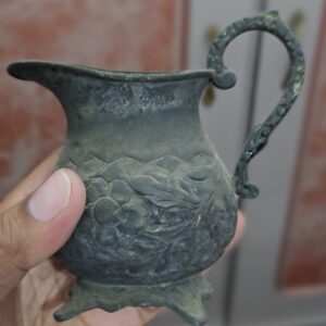 Vintage pewter embossed floral milk rare jug